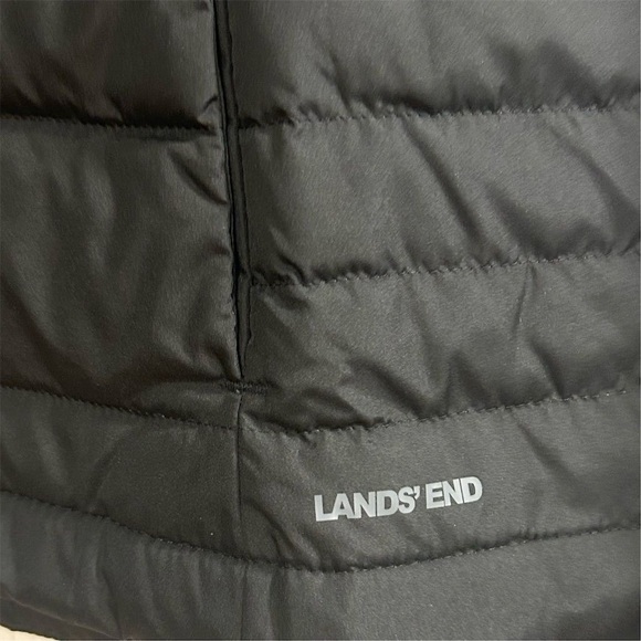 Lands' End Women's Black Puffer Vest Size S Quilted Lightweight Snap Pockets - Picture 6 of 9